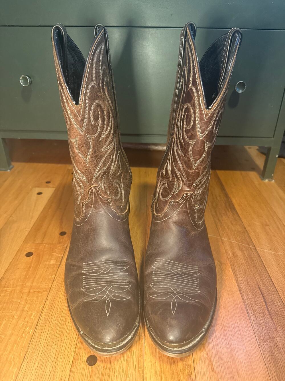 Laredo 5614 Cowboy Boots Mens 11.5 EE Brown Leather Western Made USA
